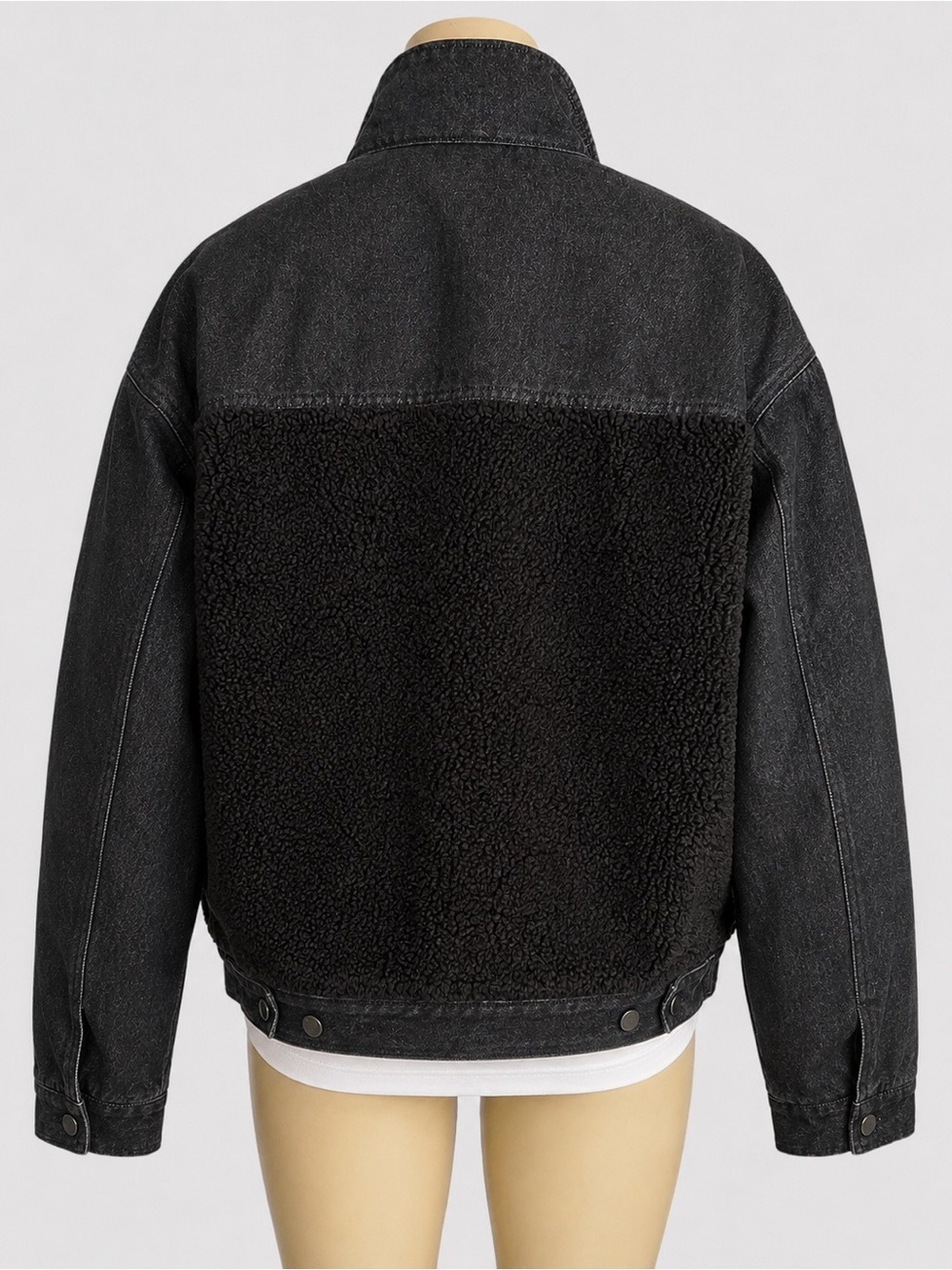 NWT Rip Curl Cruisin’ Sherpa Denim Jacket Black Size Small - Picture 4 of 10